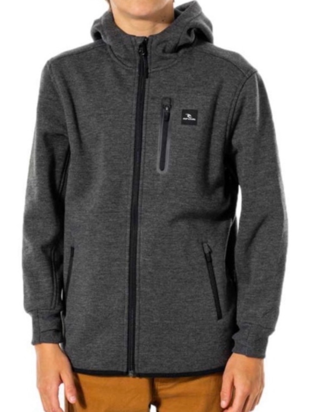 Rip Curl Anti Series Departed Full Zip Gray Sweatshirt Boys Size 12